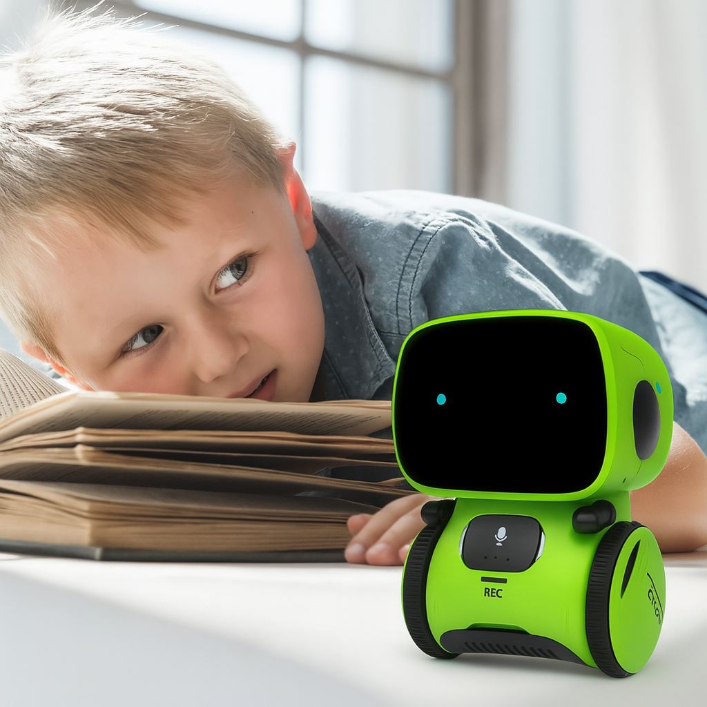 Interaktiv Tale- og Læringsrobot til Børn – Smart Uddannelseslegetøj med Stemmer, Sange og Spil