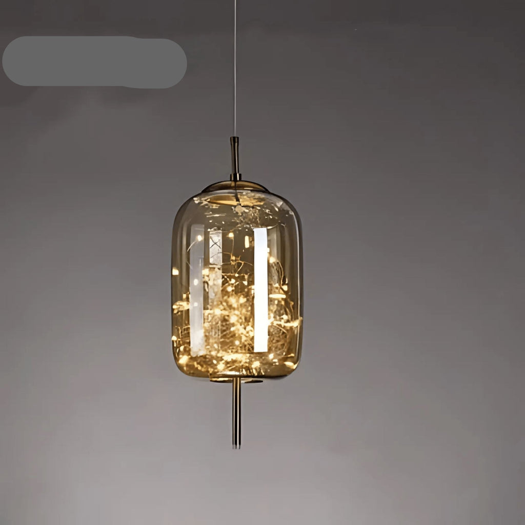 Elegant Pendellampe - Glas Skærm med Fe Motif