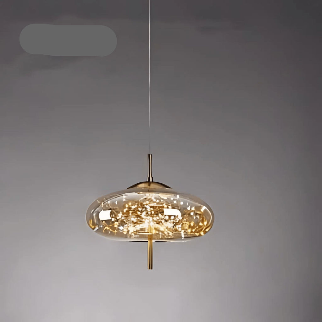 Elegant Pendellampe - Glas Skærm med Fe Motif
