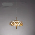 Elegant Pendellampe - Glas Skærm med Fe Motif