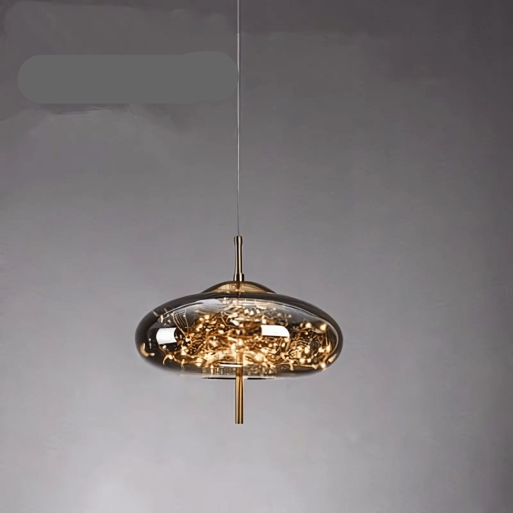 Elegant Pendellampe - Glas Skærm med Fe Motif