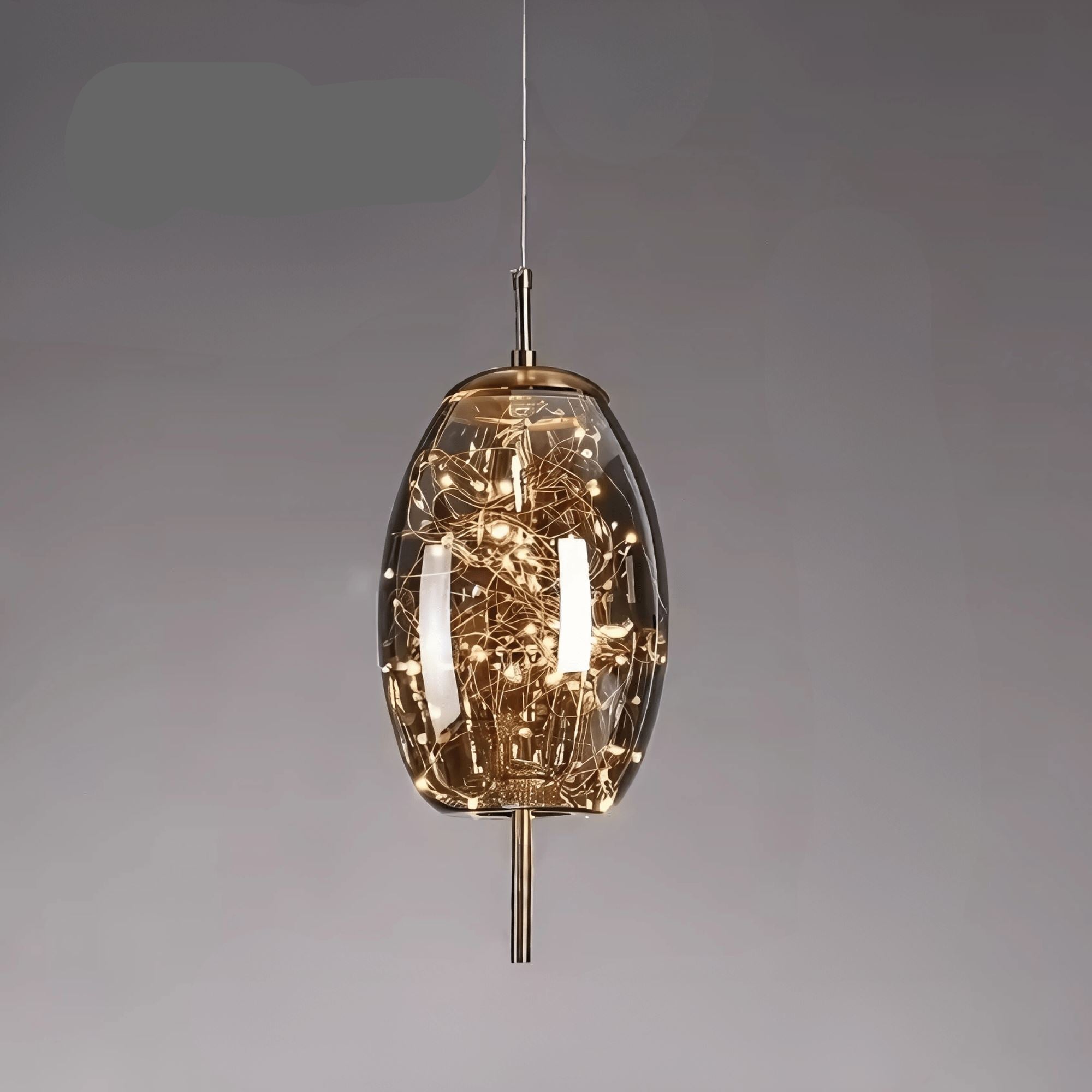 Elegant Pendellampe - Glas Skærm med Fe Motif