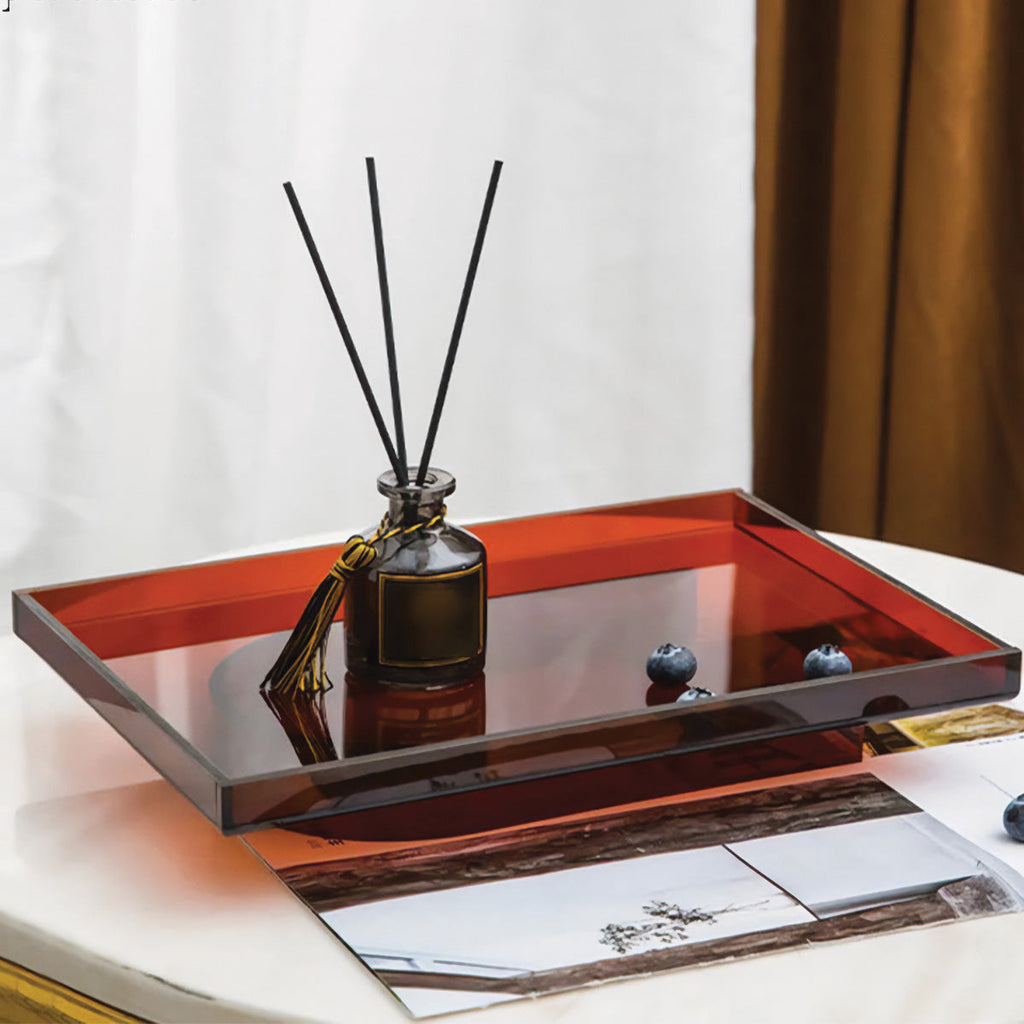 MAGNUS - Orange akrylbakke – moderne boligindretning