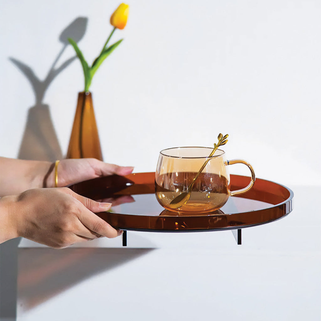 MAGNUS - Orange akrylbakke – moderne boligindretning