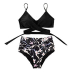 Belle High Waisted, Farverig Damebikini