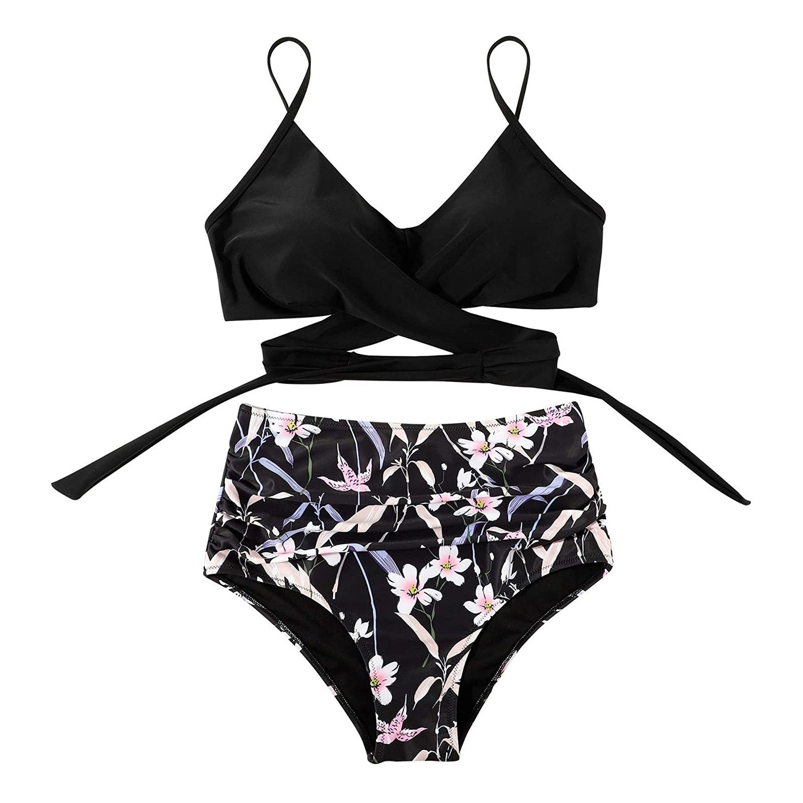 Belle High Waisted, Farverig Damebikini