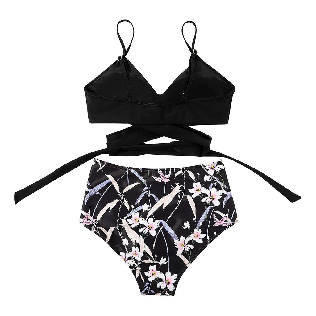 Belle High Waisted, Farverig Damebikini