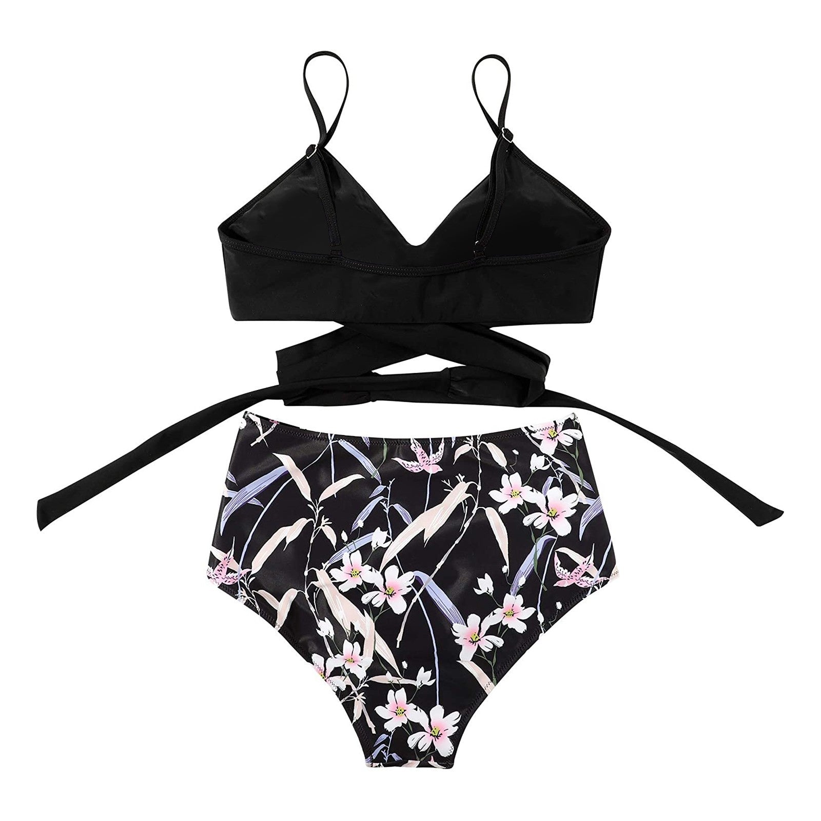 Belle High Waisted, Farverig Damebikini