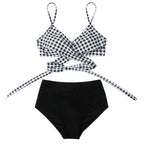 Belle High Waisted, Farverig Damebikini
