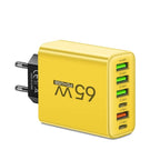 65W 6-in-1 Hurtig Oplader – Oplad Op Til 6 Enheder Samtidig – Ideel Til Hjemmet, Kontoret og Rejser