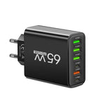 65W 6-in-1 Hurtig Oplader – Oplad Op Til 6 Enheder Samtidig – Ideel Til Hjemmet, Kontoret og Rejser
