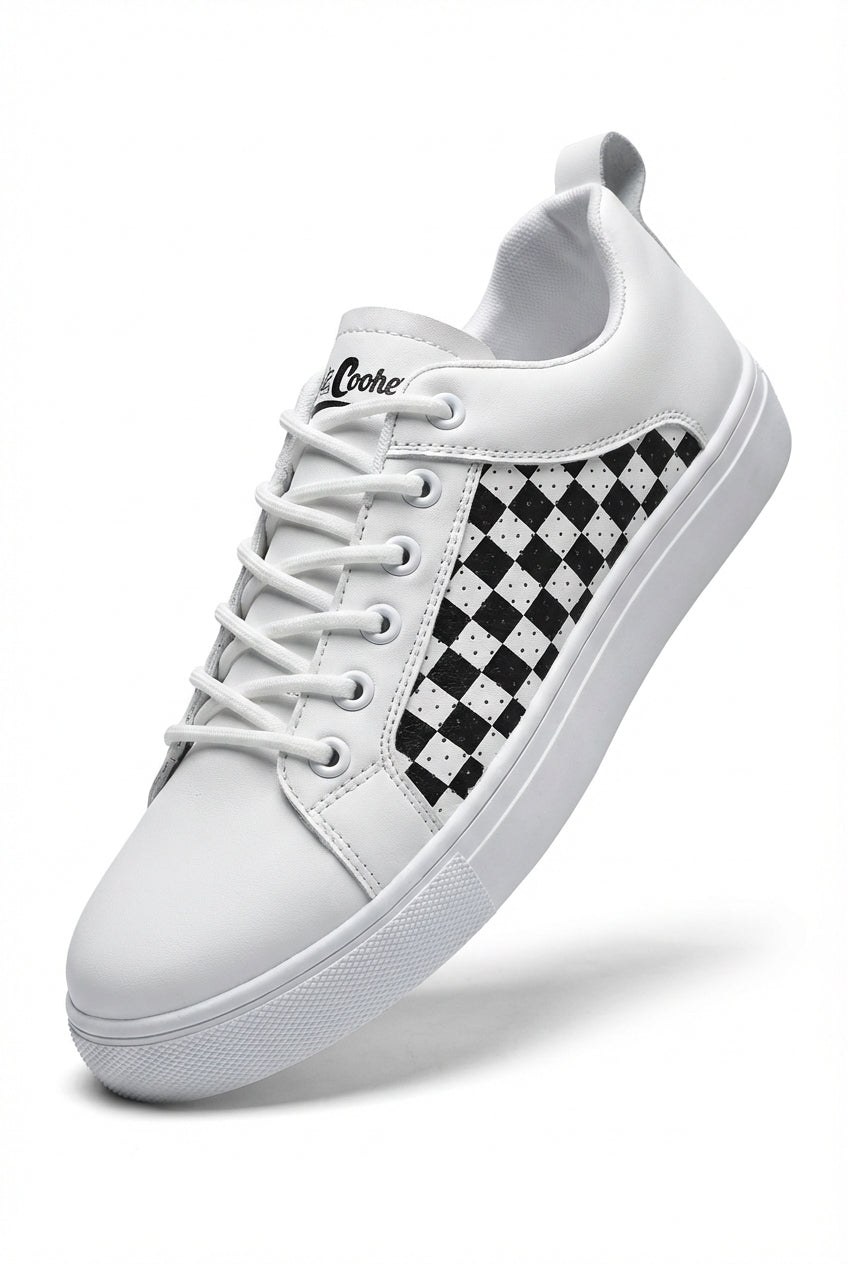 Stilfulde Low-top Snøresko - Tjekket Panel Design