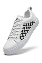 Stilfulde Low-top Snøresko - Tjekket Panel Design