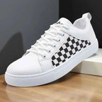 Stilfulde Low-top Snøresko - Tjekket Panel Design
