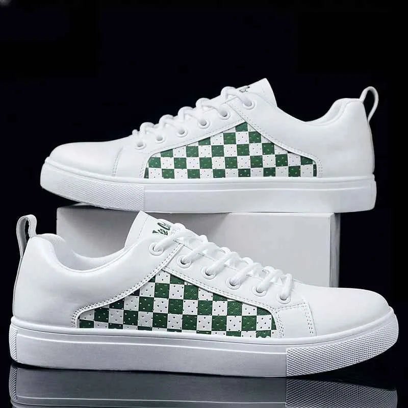 Stilfulde Low-top Snøresko - Tjekket Panel Design