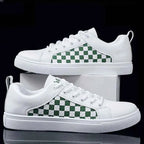 Stilfulde Low-top Snøresko - Tjekket Panel Design