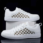 Stilfulde Low-top Snøresko - Tjekket Panel Design