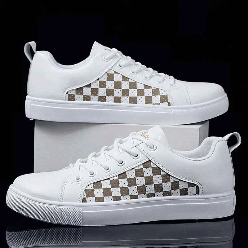 Stilfulde Low-top Snøresko - Tjekket Panel Design