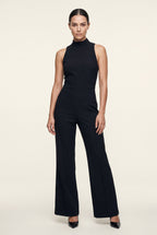 Chic Mock Neck Wide Leg Jumpsuit - Ærmeløs.
