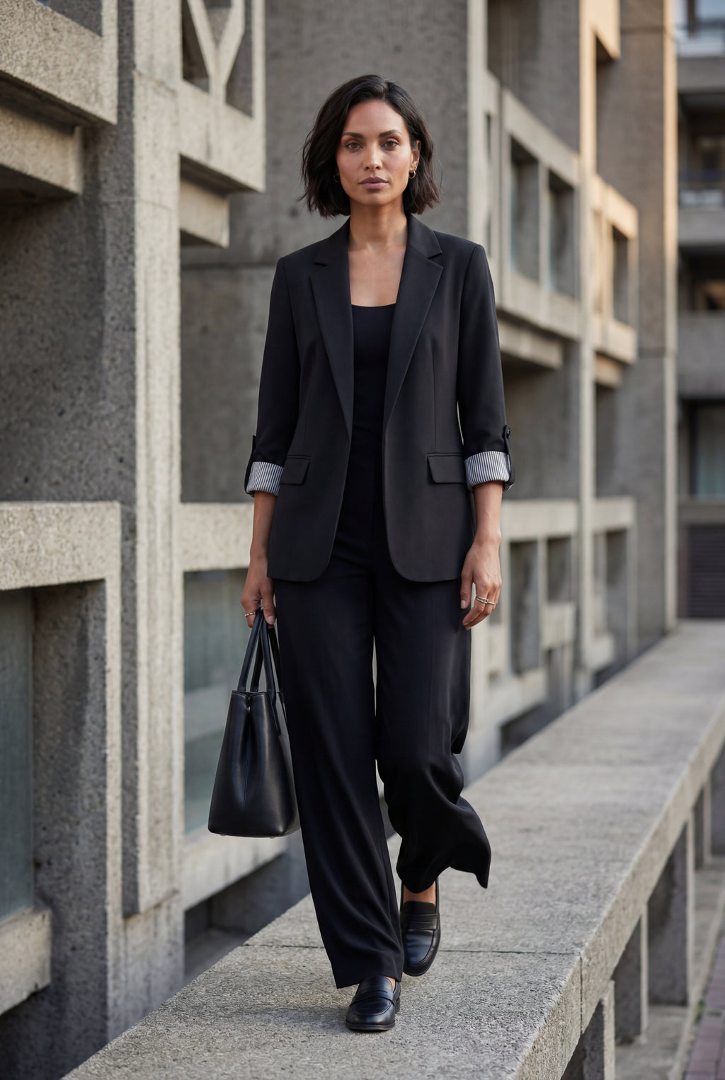 Casual Enkeltknappet Afslappet Blazer - Rulle-tab Ærme