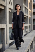 Casual Enkeltknappet Afslappet Blazer - Rulle-tab Ærme