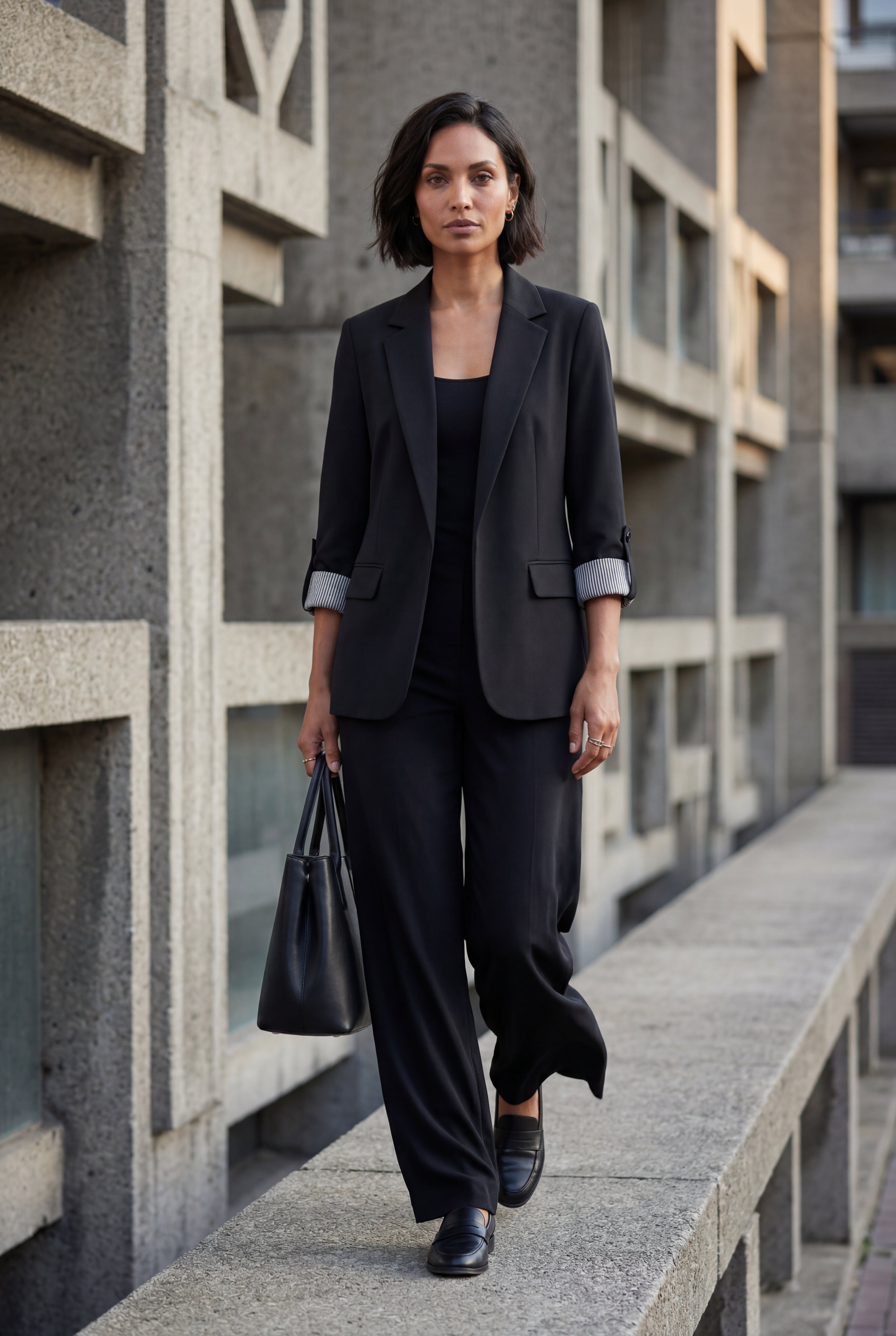 Casual Enkeltknappet Afslappet Blazer - Rulle-tab Ærme