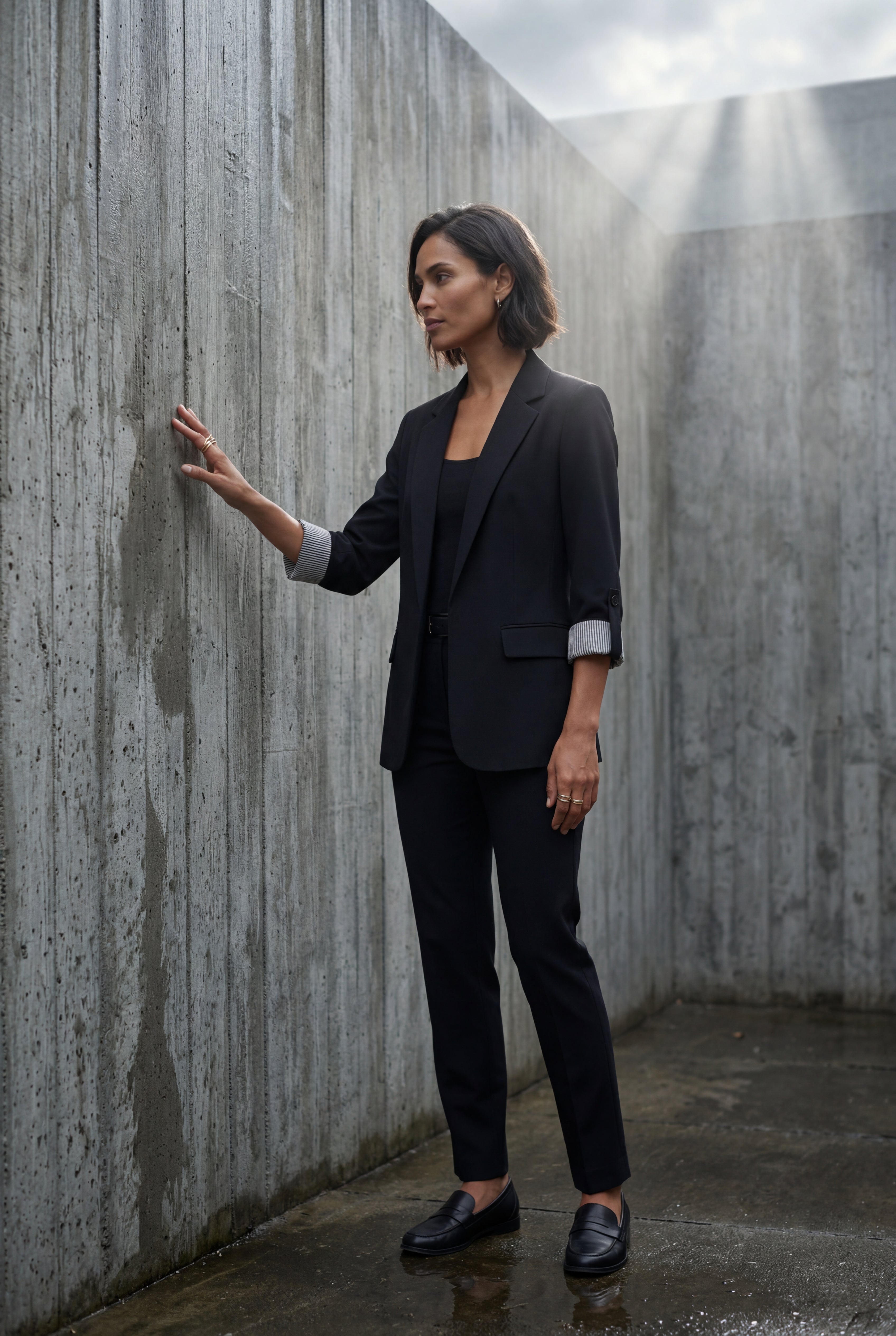 Casual Enkeltknappet Afslappet Blazer - Rulle-tab Ærme
