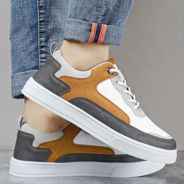 Stilfulde Farveblok Lavtop Snørebånd Sneakers