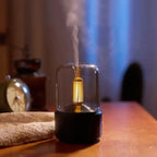 Stilfuld LED Diffuser med Flammeillusion og Æteriske Olier.