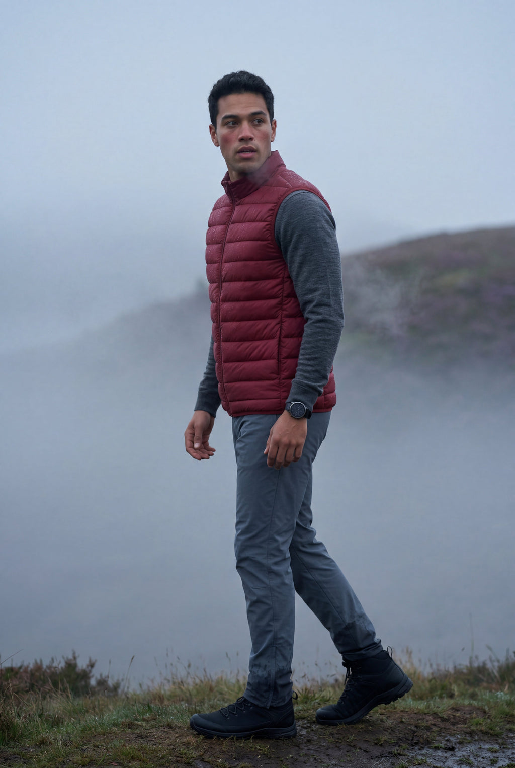 Stilfuld Høj Krave Polstret Vest - Slank Silhuet Design