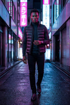 Stilfuld Høj Krave Polstret Vest - Slank Silhuet Design