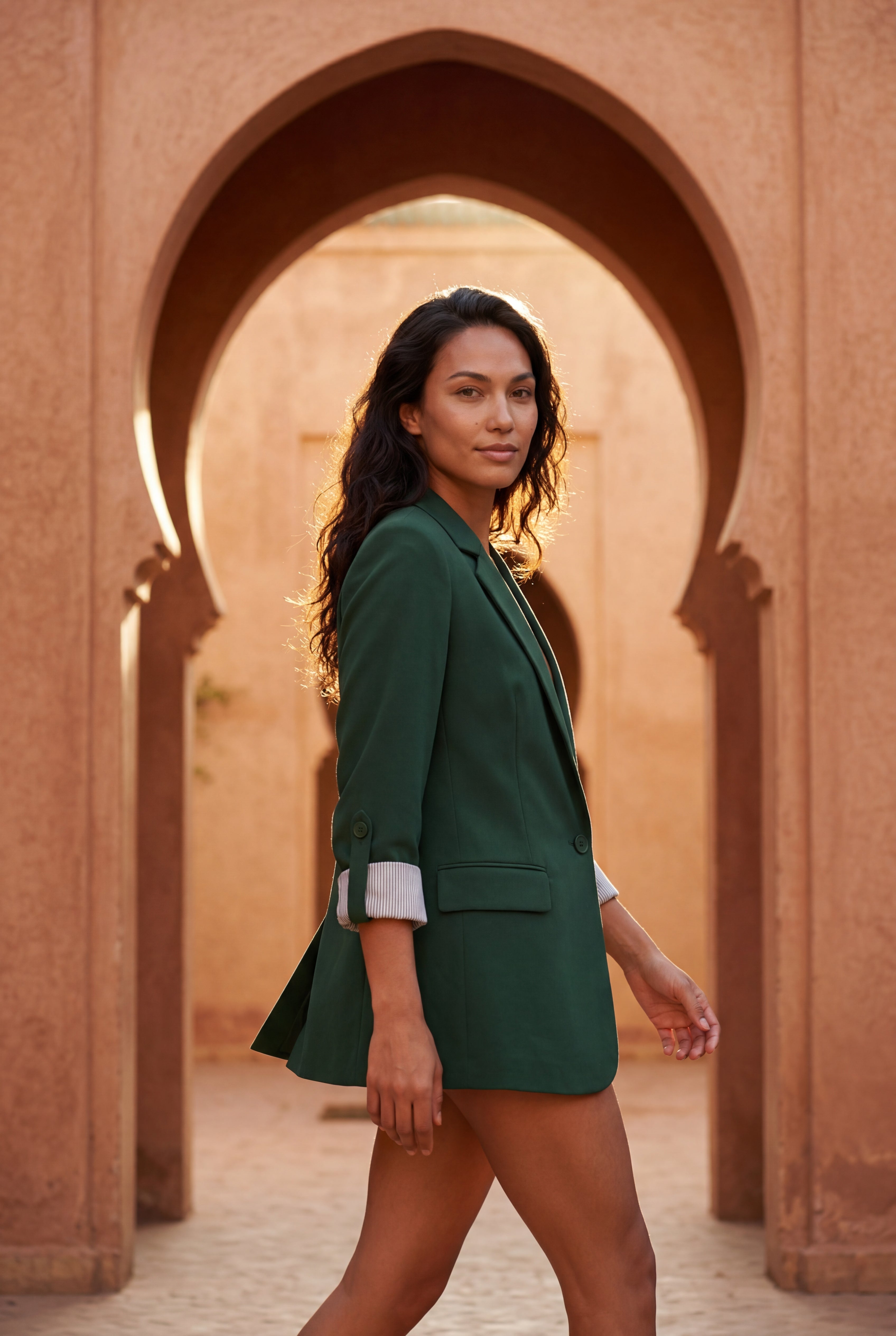 Casual Enkeltknappet Afslappet Blazer - Rulle-tab Ærme