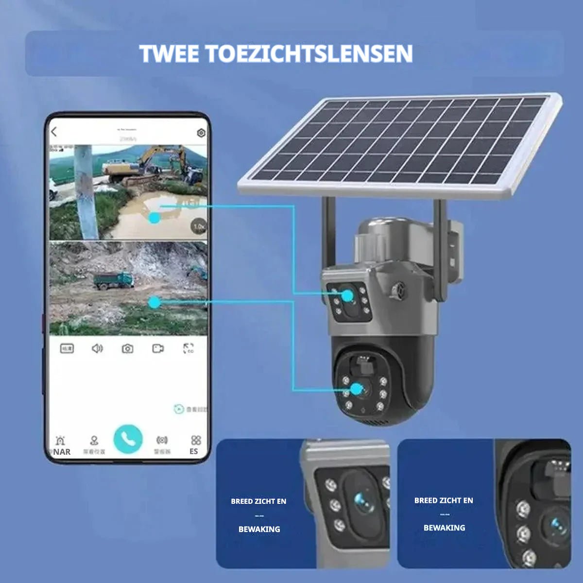 Solpanel - Trådløst Sikkerhedskamera