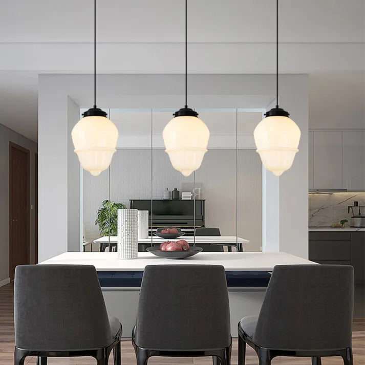 LYKKE - Lampe af mat glas