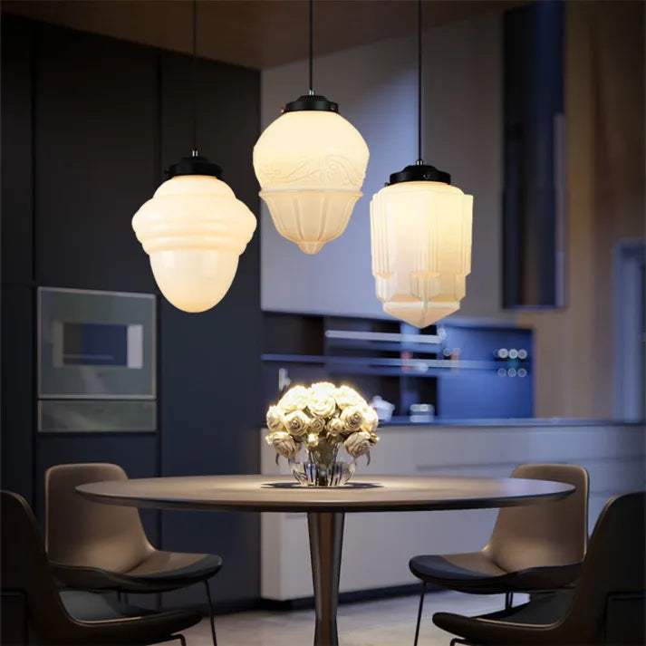 LYKKE - Lampe af mat glas