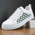 Stilfulde Low-top Snøresko - Tjekket Panel Design