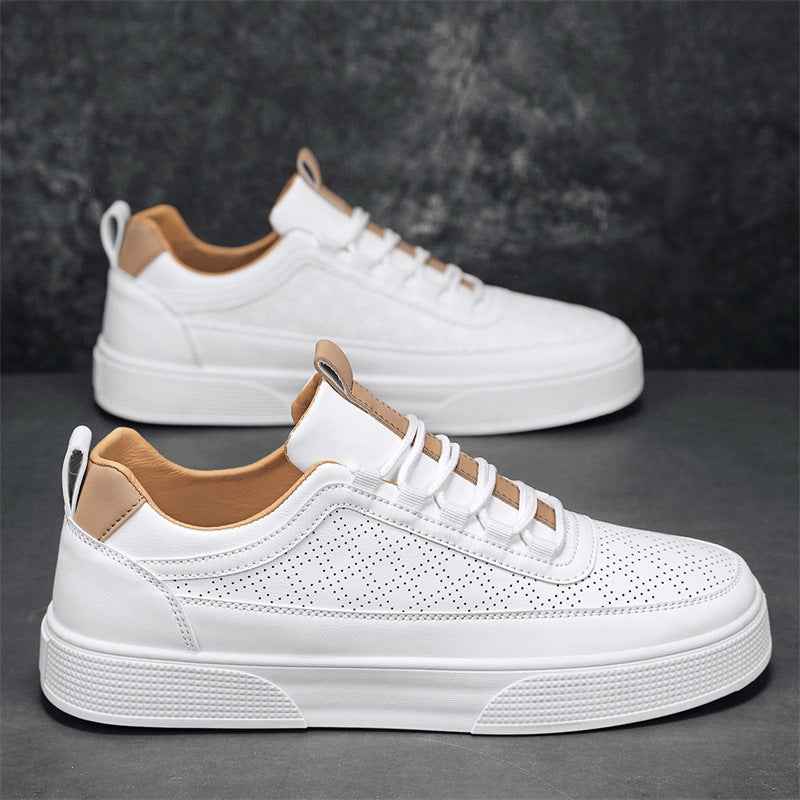 Stilfulde Perforerede Lavtop Sneakers - Minimalistisk Design