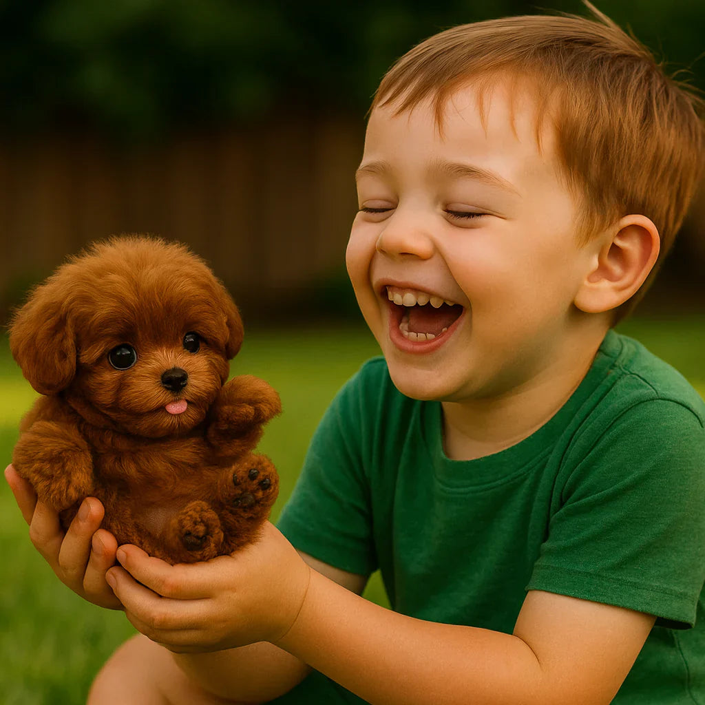 Interaktiv Plushvalp - Realistisk Krammedyr med Bevægelse og Lyd til Børn og Voksne