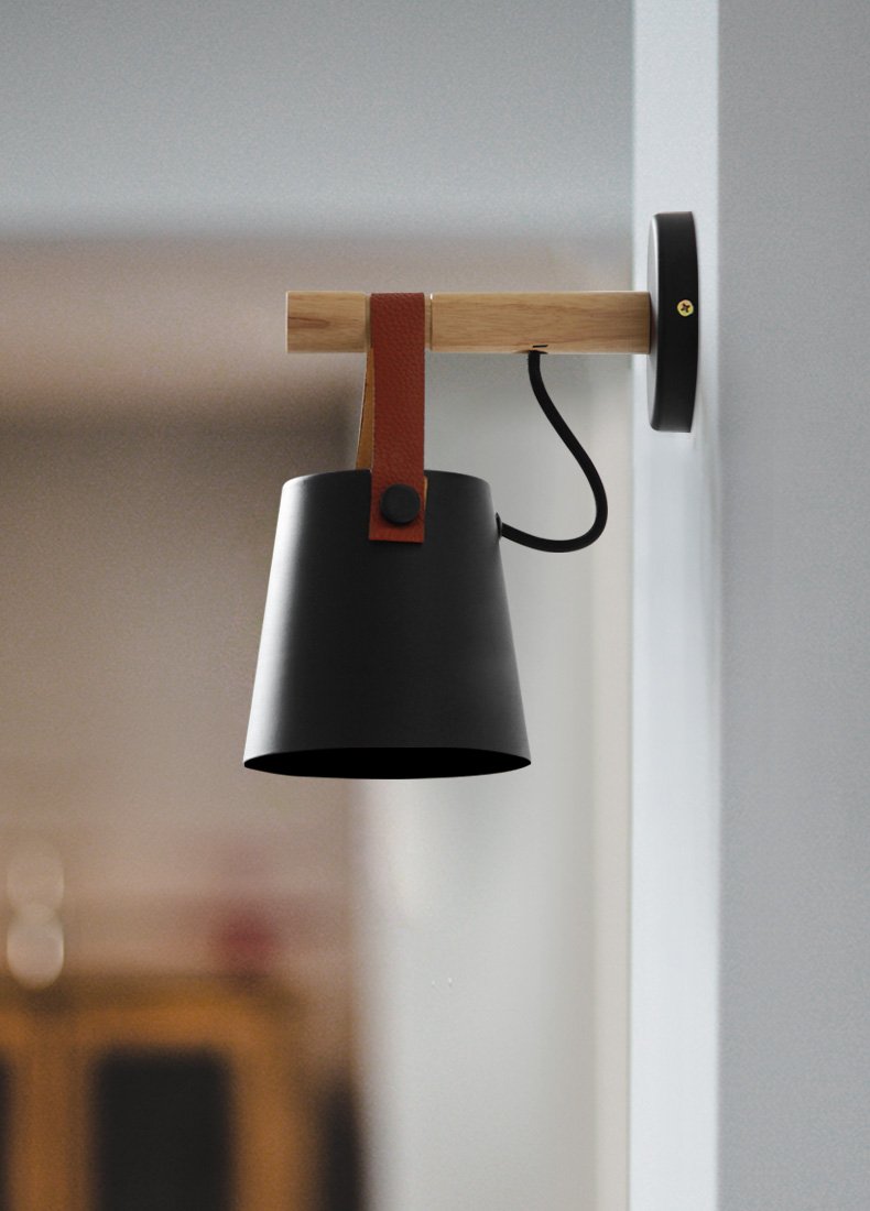 Væglampe i Rustik Træ - Nordisk Design
