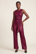 Chic Uden Ærmer Bredbenet Jumpsuit - Med Bælte