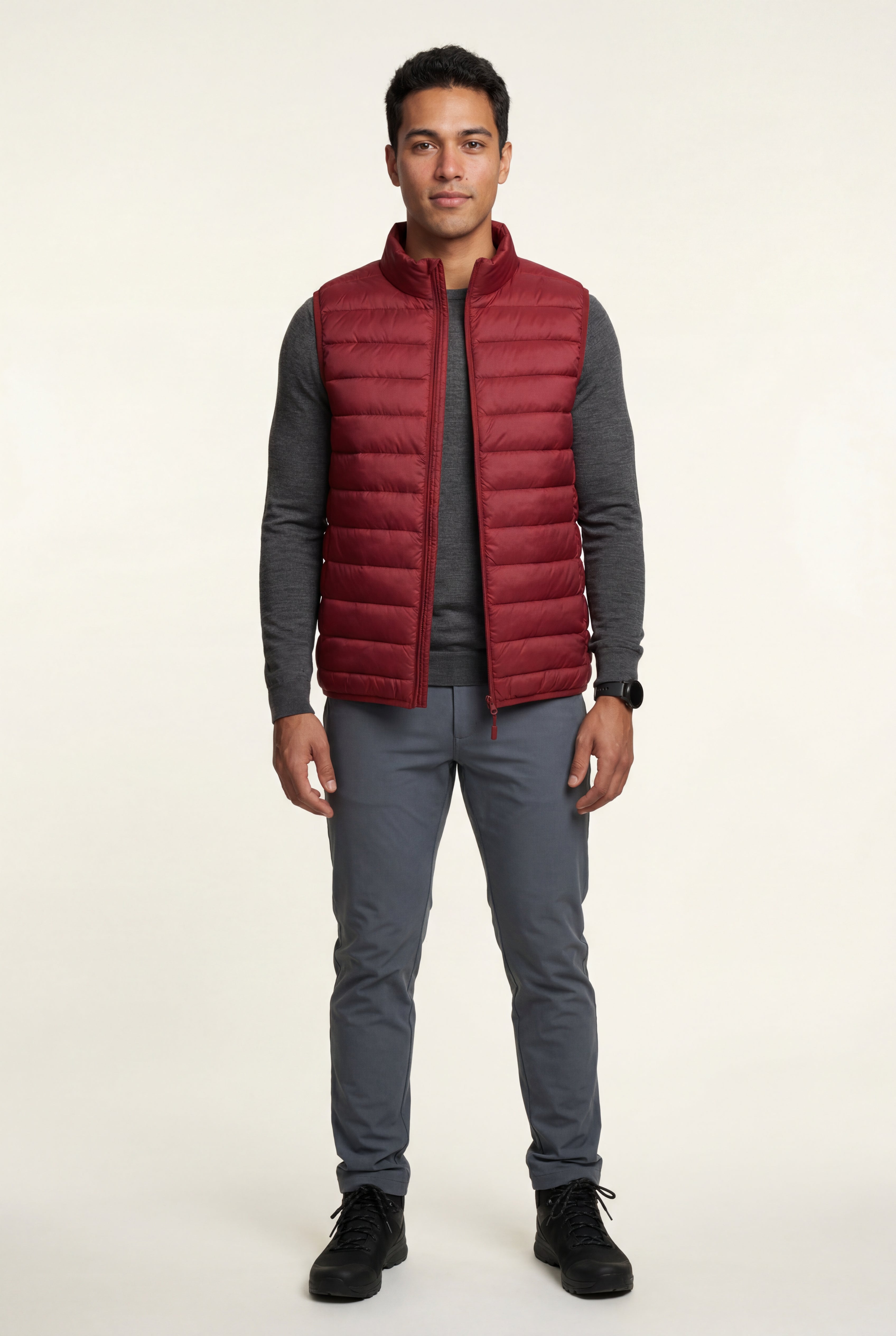 Stilfuld Høj Krave Polstret Vest - Slank Silhuet Design