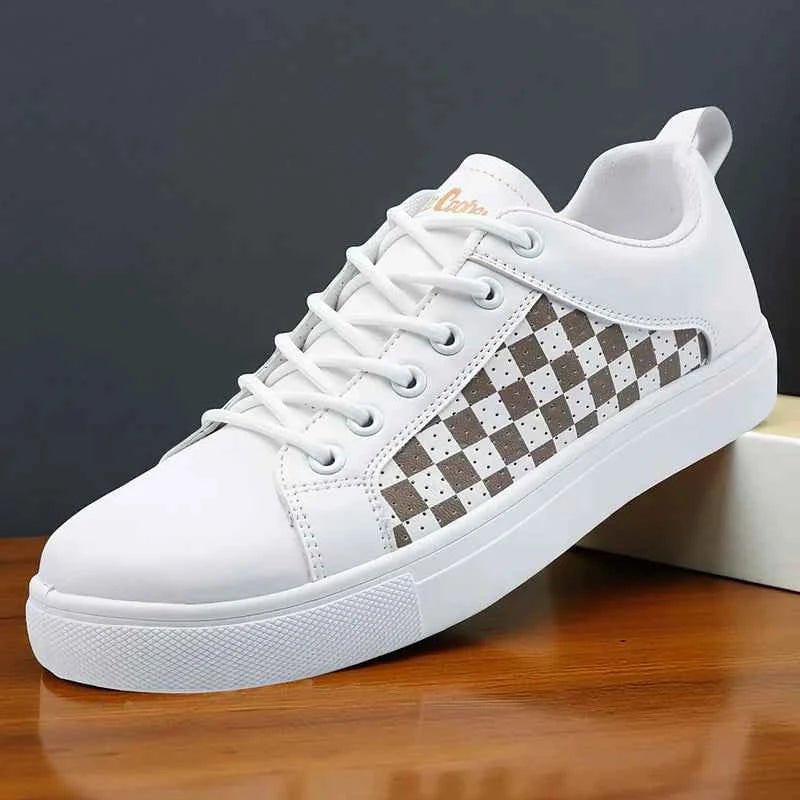 Stilfulde Low-top Snøresko - Tjekket Panel Design