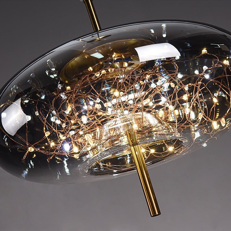 Elegant Pendellampe - Glas Skærm med Fe Motif
