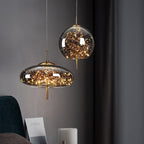 Elegant Pendellampe - Glas Skærm med Fe Motif