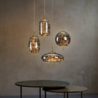 Elegant Pendellampe - Glas Skærm med Fe Motif