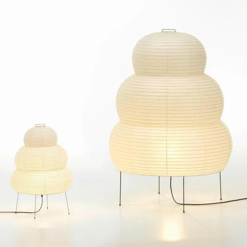 Kreativ Belysning - Kunstnerisk gulvlampe i rispapir Wabi Sabi med justerbart stativ