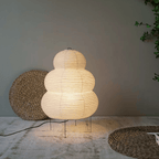 Kreativ Belysning - Kunstnerisk gulvlampe i rispapir Wabi Sabi med justerbart stativ