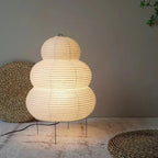 Kreativ Belysning - Kunstnerisk gulvlampe i rispapir Wabi Sabi med justerbart stativ