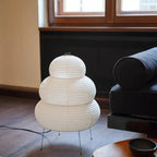 Kreativ Belysning - Kunstnerisk gulvlampe i rispapir Wabi Sabi med justerbart stativ