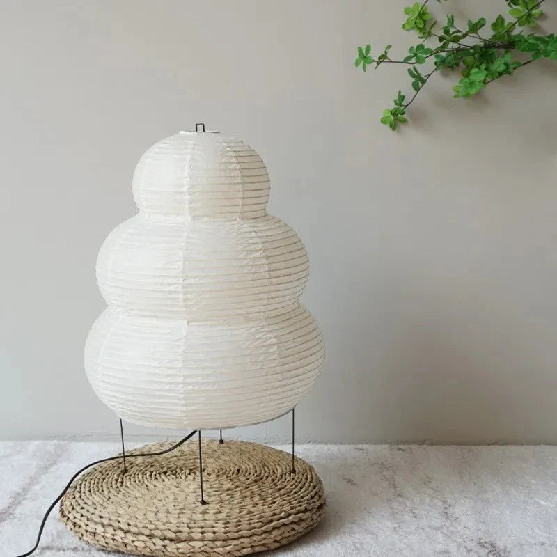 Kreativ Belysning - Kunstnerisk gulvlampe i rispapir Wabi Sabi med justerbart stativ